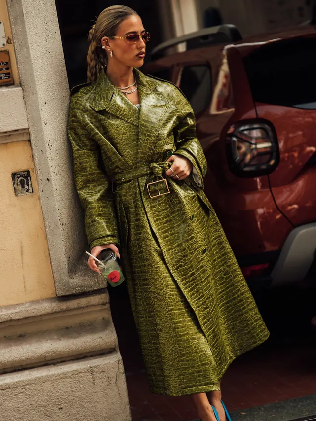 MFW Street Style Made The Case For Leather, Color, & Texture