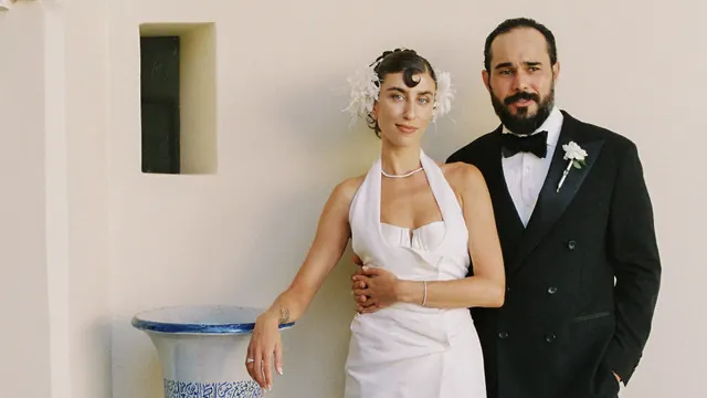 The Bride Wore Handmade Silk Organza Flowers in Her Hair for Her Creative Wedding in Marrakech