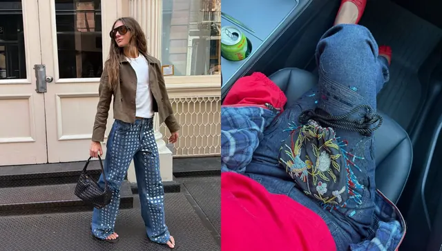 Not Boring: The Statement Denim Trend Fashion People Are Wearing With Their Sweaters This Fall