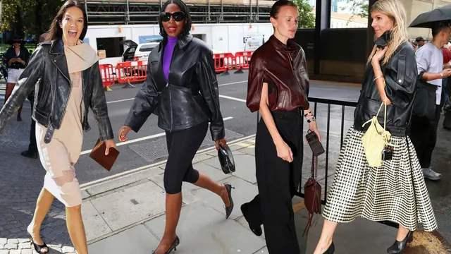The Street-Style-Approved Way to Style a Leather Jacket for Fall
